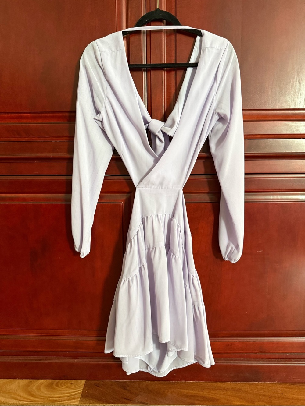 Bardot Lilac Backless Tie-Back Tiered Mini Dress